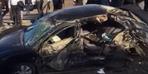 Erzurum'da korkunç kaza!  Otomobil demir yığınına dönüştü: 1 ölü, 6 yaralı